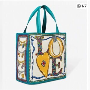 Brighton Colorful Love Print Tote Bag NWT